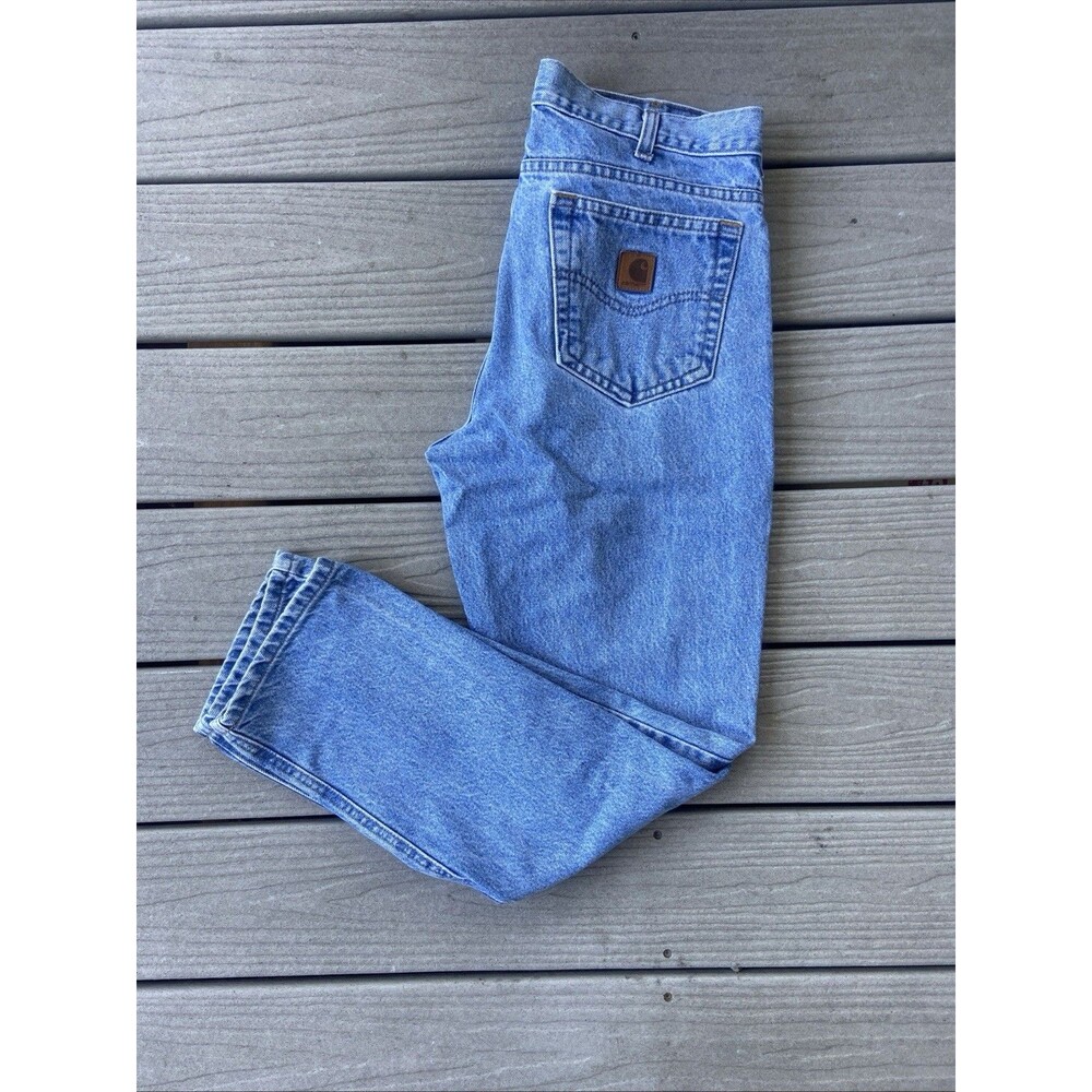 Carhartt Straight Leg Regular Jeans 32x30 Blue 100% Cotton Work Denim